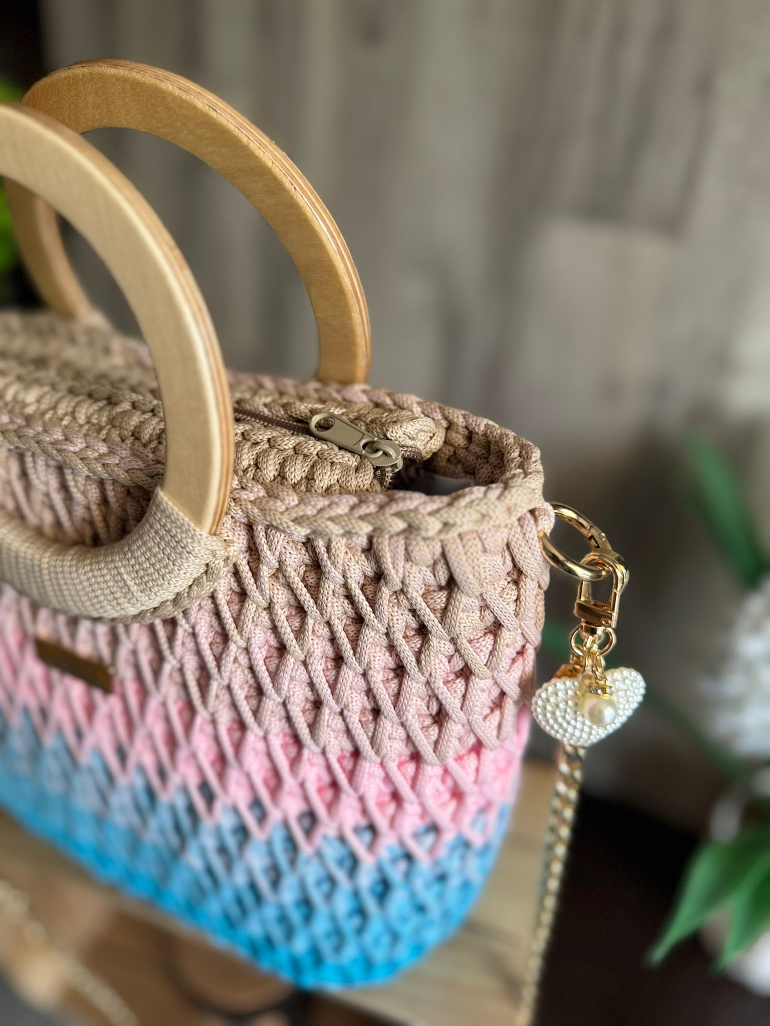 Torebka szydełkowa Lineka – Ombre Cotton Candy - obrazek 6