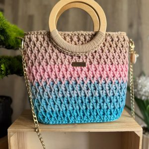 Torebka szydełkowa Lineka – Ombre Cotton Candy