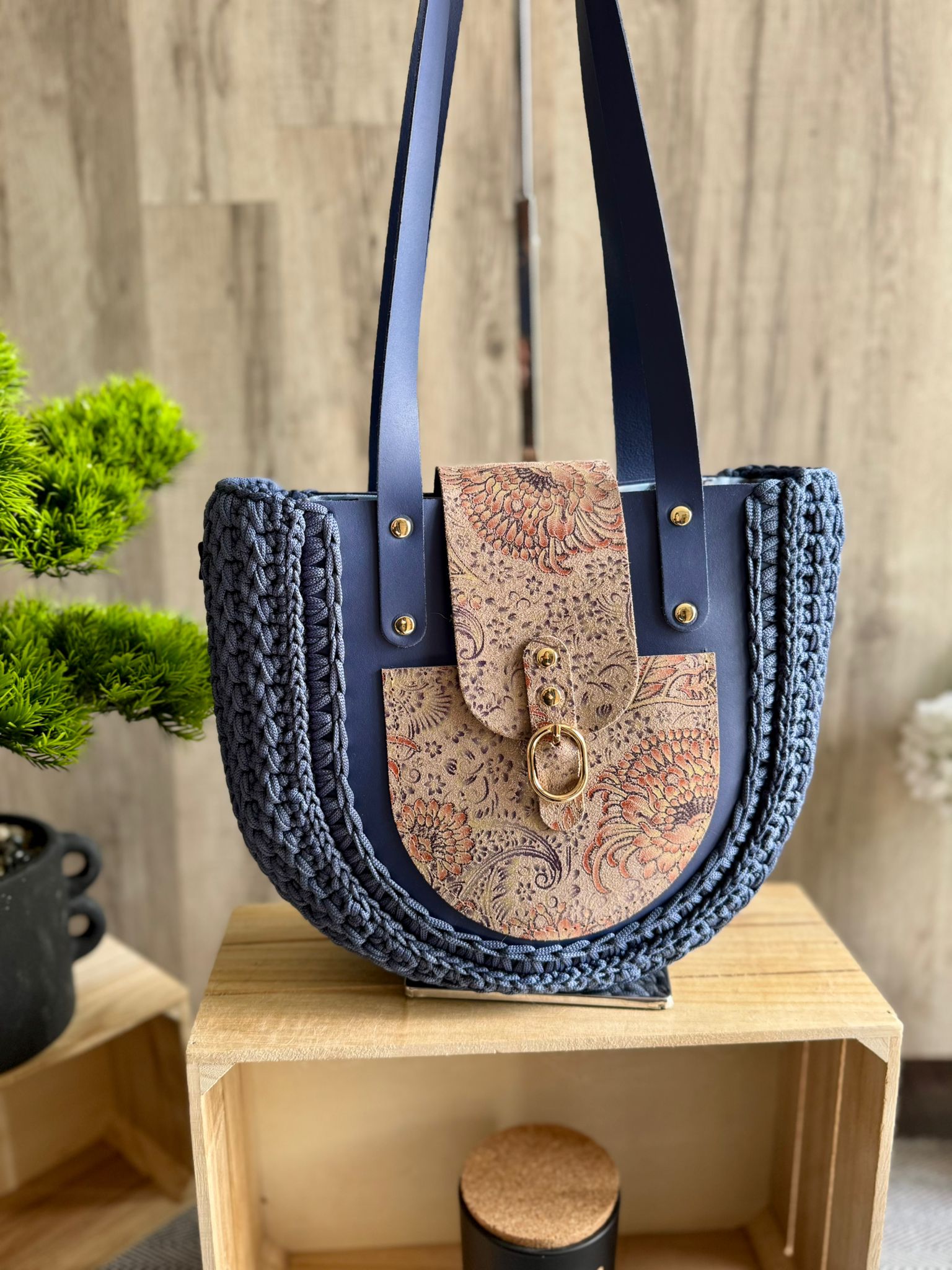 Torebka szydełkowa Lineka – Shopperka Jeans