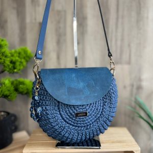 Torebka szydełkowa LINEKA Oreo – jeansowy styl z końskim charakterem