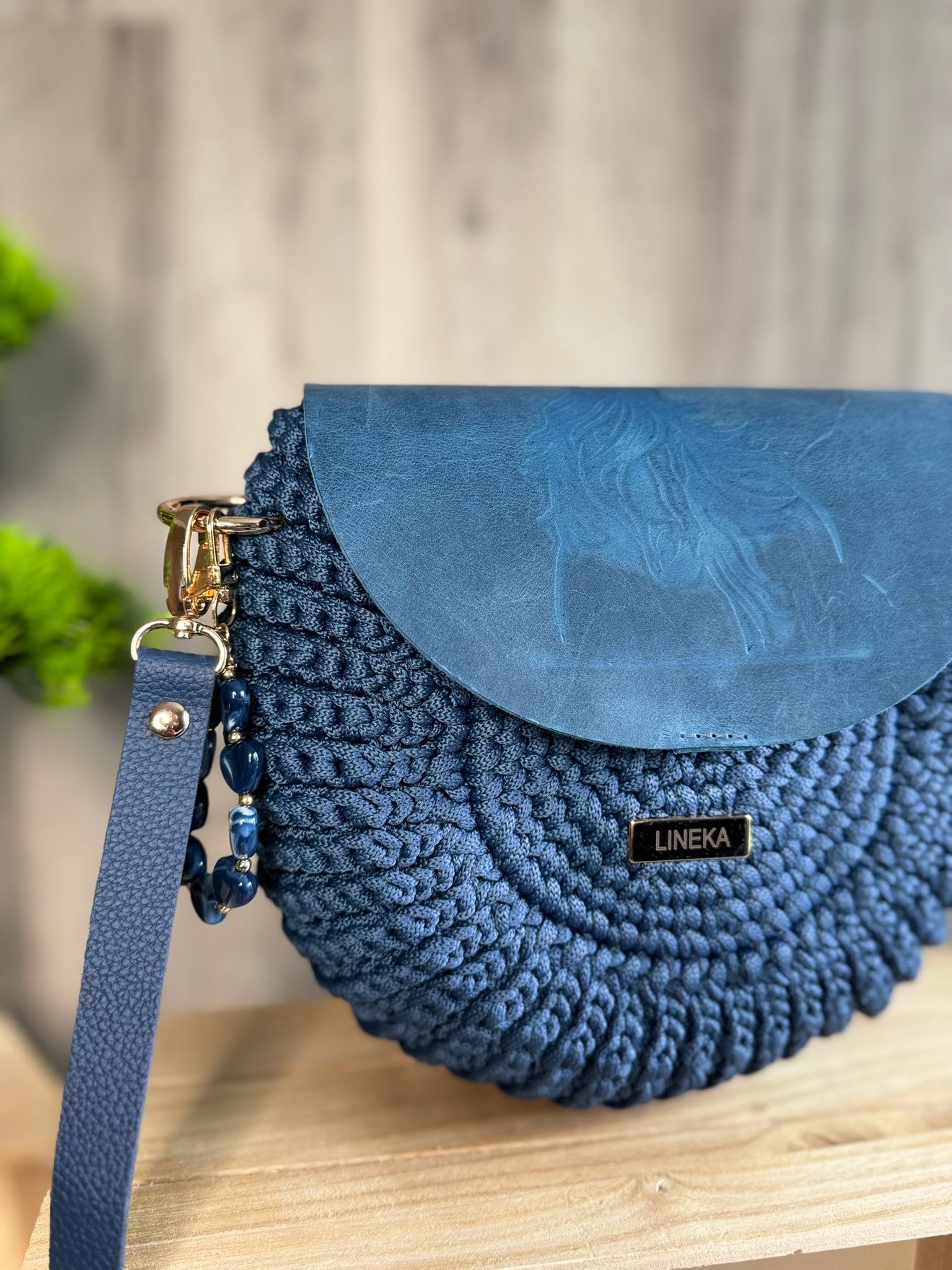 Torebka szydełkowa LINEKA Oreo – jeansowy styl z końskim charakterem - obrazek 6