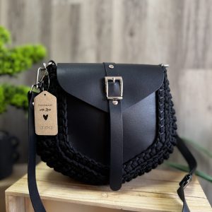 ASTRID Torebka szydełkowa Lineka – Black