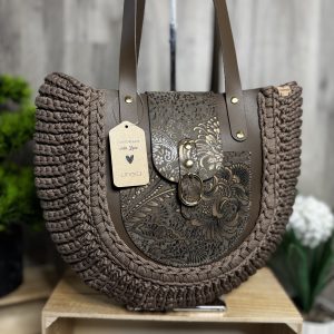 Torebka szydełkowa Lineka – Torebka na szydełku - Shopperka Ziemista